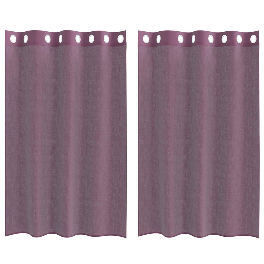 vidaXL Perdele Voile cu Oeje 2 buc Violet 140x175 cm vidaXL Perdele Voile cu Oeje 2 buc Violet 140x175 cm