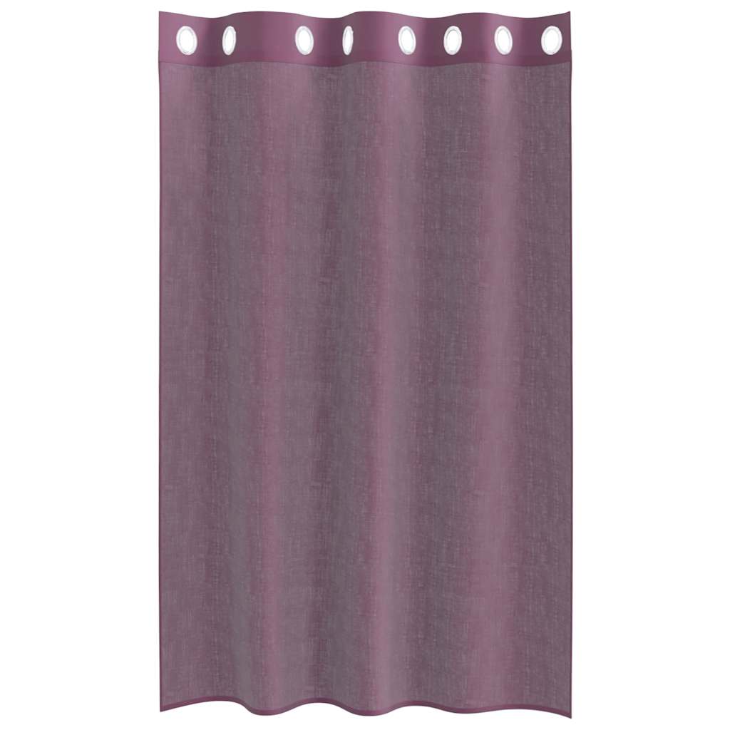 vidaXL Perdele Voile cu Oeje 2 buc Violet 140x175 cm vidaXL Perdele Voile cu Oeje 2 buc Violet 140x175 cm