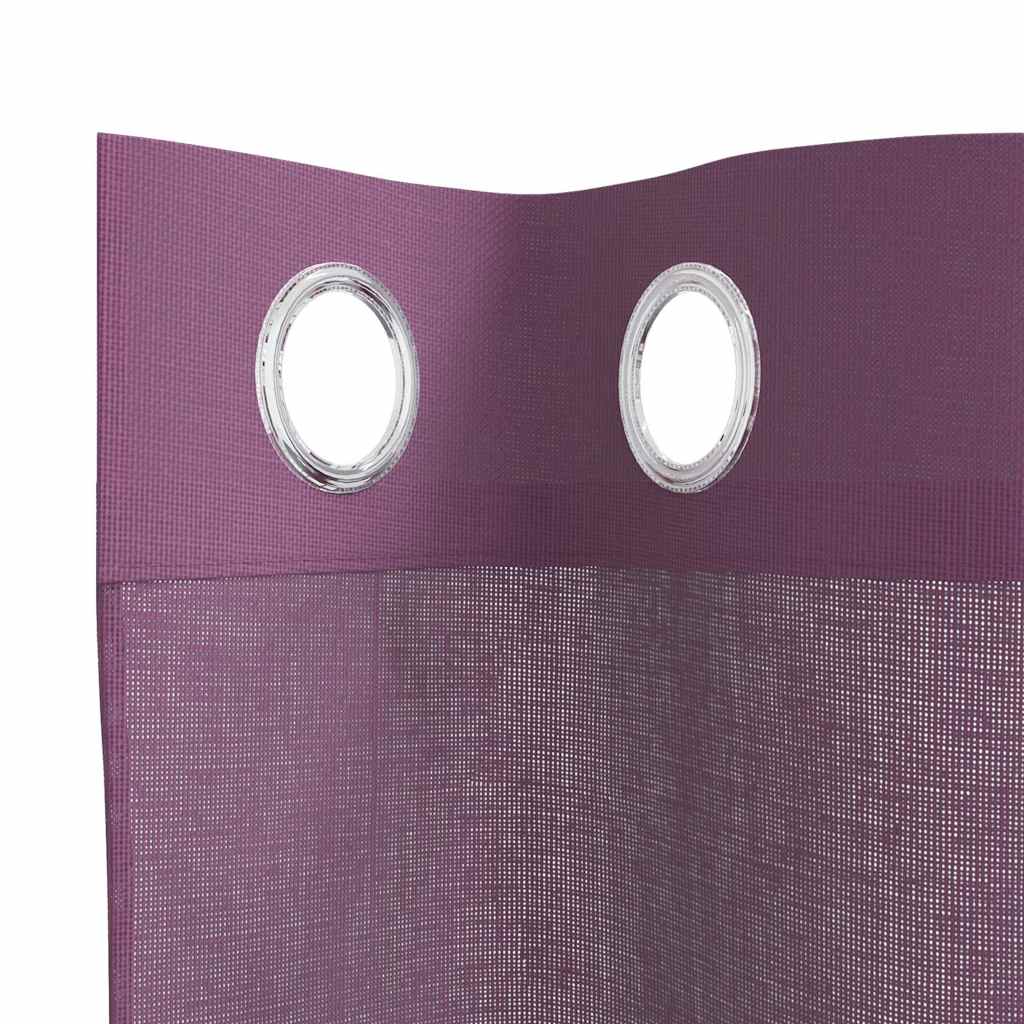 vidaXL Perdele Voile cu Oeje 2 buc Violet 140x175 cm vidaXL Perdele Voile cu Oeje 2 buc Violet 140x175 cm