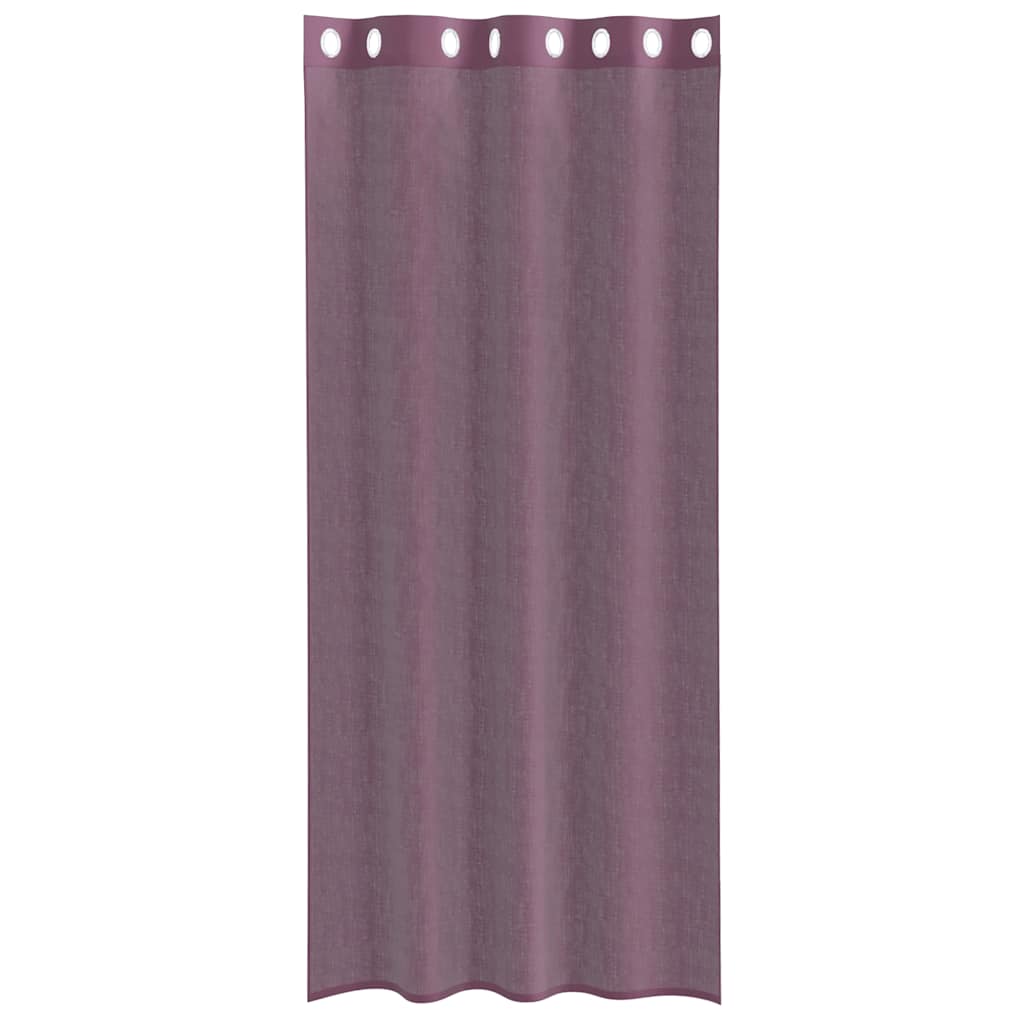 vidaXL Perdele Voile cu Oeli 2 buc Violet 140x245 cm