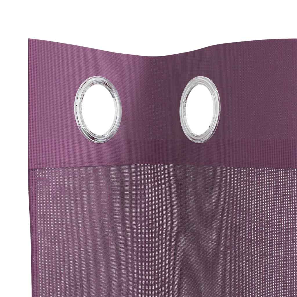 vidaXL Perdele Voile cu Oeli 2 buc Violet 140x245 cm