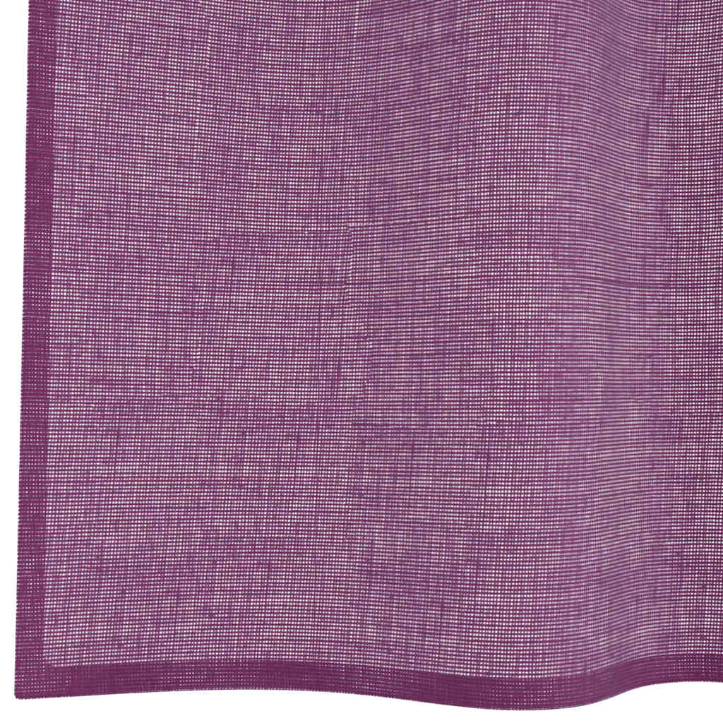 vidaXL Perdele Voile cu Oeli 2 buc Violet 140x245 cm