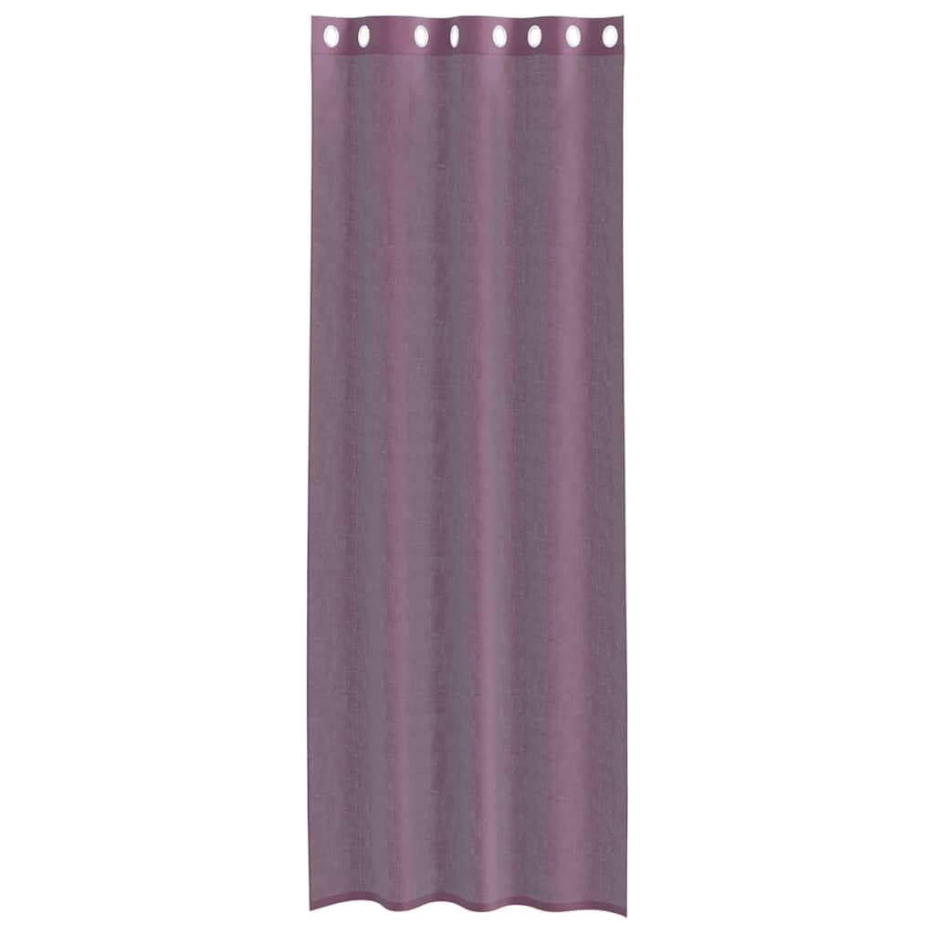 vidaXL Perdele Voile cu Oelii 2 buc Violet 140x260 cm vidaXL Perdele Voile cu Oelii 2 buc Violet 140x260 cm