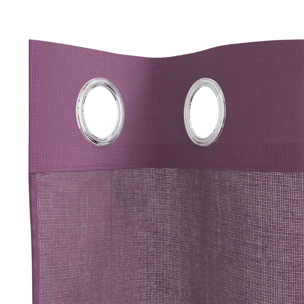 vidaXL Perdele Voile cu Oelii 2 buc Violet 140x260 cm vidaXL Perdele Voile cu Oelii 2 buc Violet 140x260 cm
