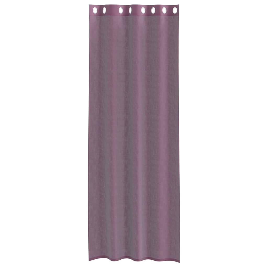 vidaXL Perdele Voile cu Oelii 2 buc Violet 140x300 cm vidaXL Perdele Voile cu Oelii 2 buc Violet 140x300 cm