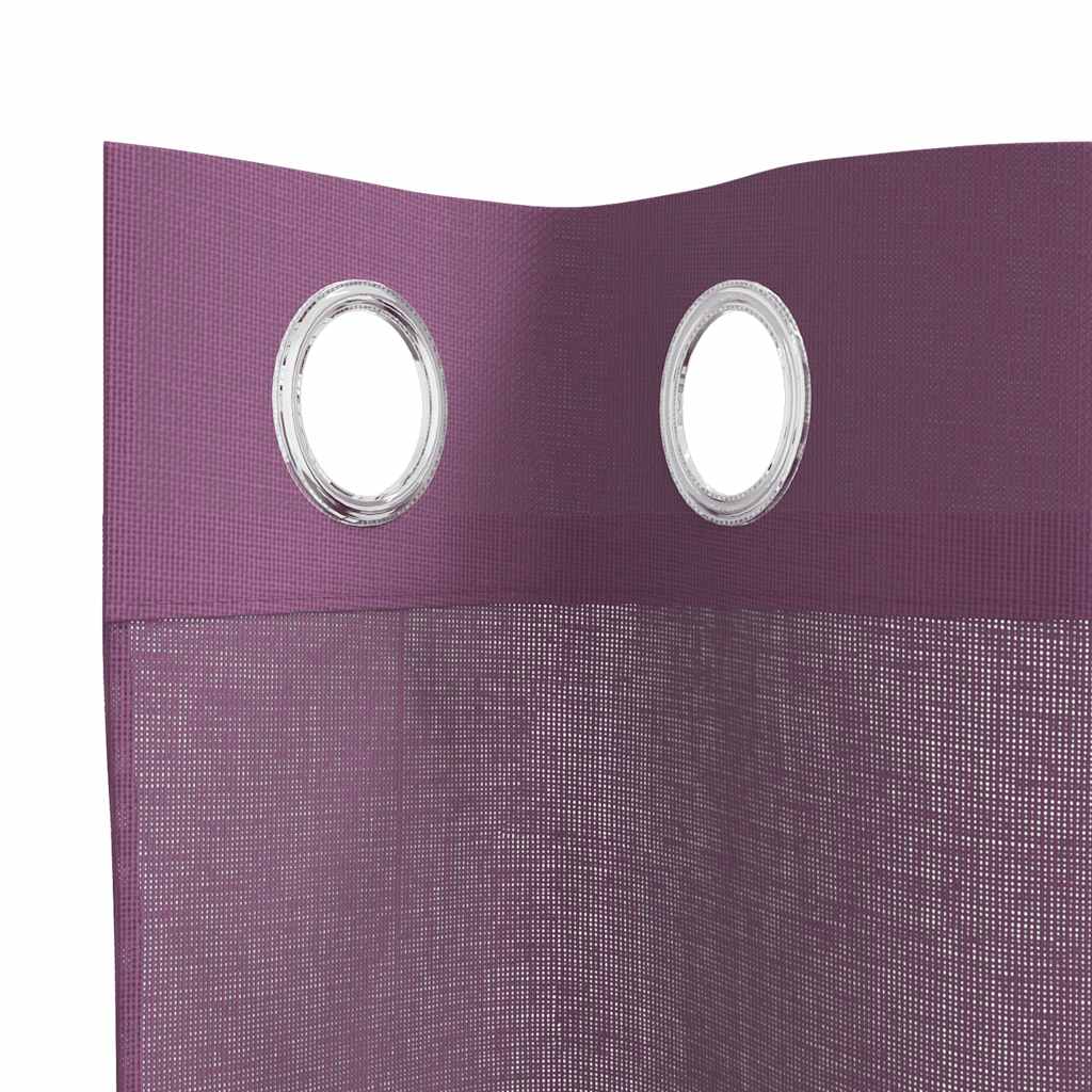 vidaXL Perdele Voile cu Oelii 2 buc Violet 140x300 cm vidaXL Perdele Voile cu Oelii 2 buc Violet 140x300 cm
