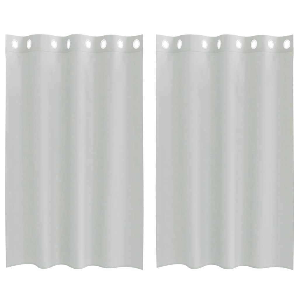 vidaXL Perdele Voile cu Oelii 2 buc Gri deschis 140x175 cm