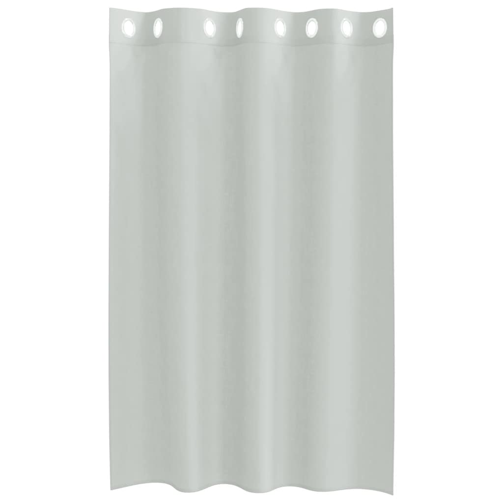 vidaXL Perdele Voile cu Oelii 2 buc Gri deschis 140x175 cm