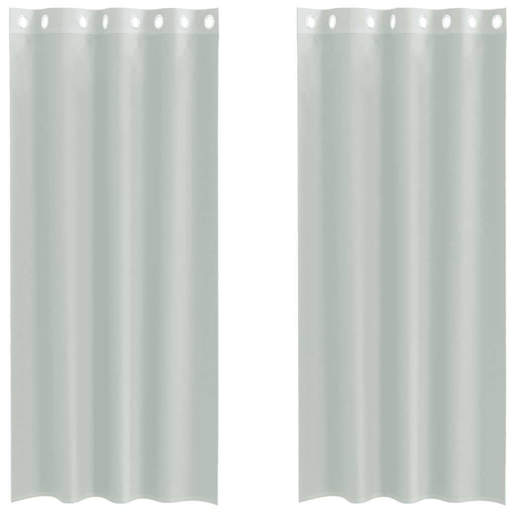 vidaXL Perdele Voile cu Oelii 2 buc Gri deschis 140x225 cm