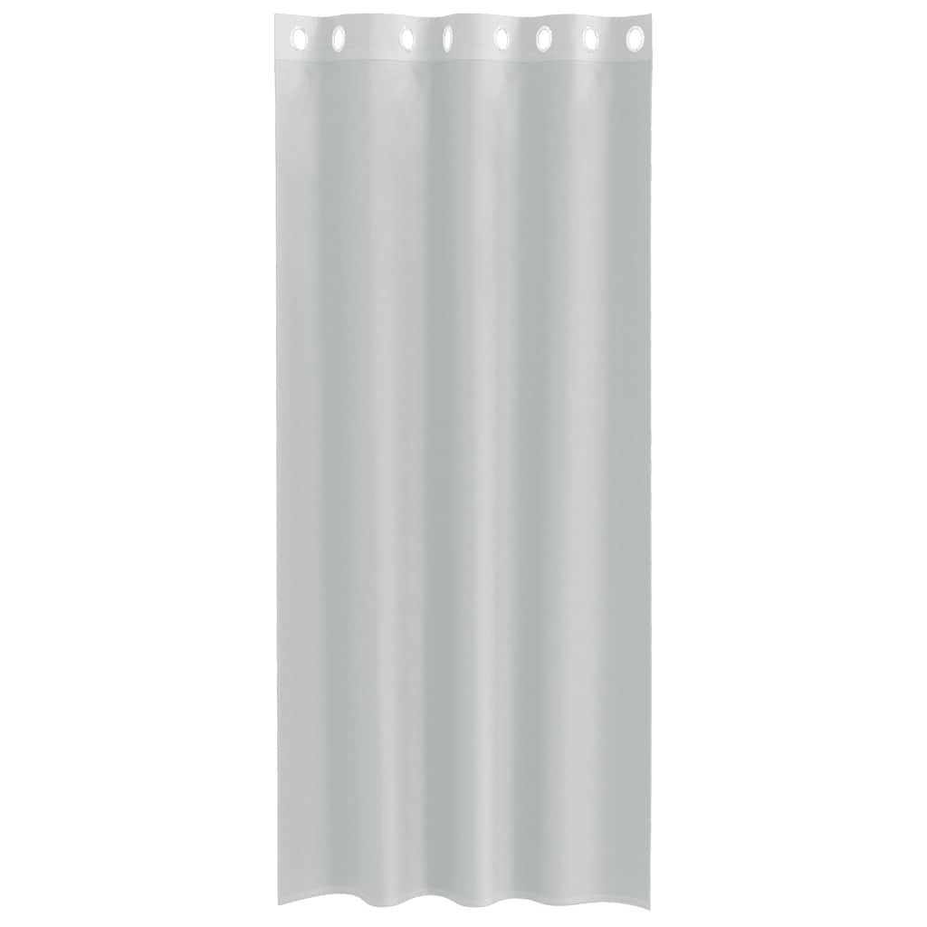 vidaXL Perdele Voile cu Oelii 2 buc Gri deschis 140x225 cm