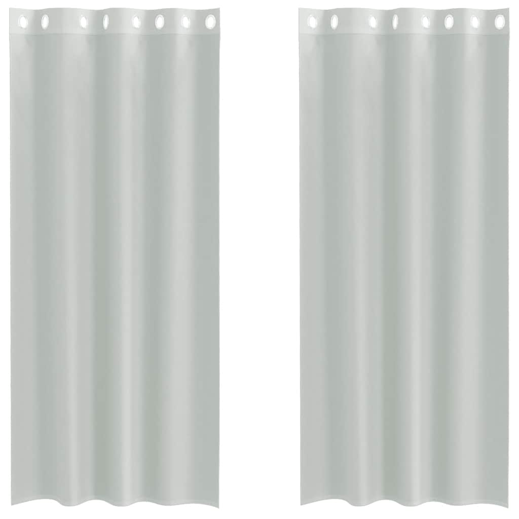 vidaXL Perdele Voile cu Oelii 2 buc Gri deschis 140x245 cm
