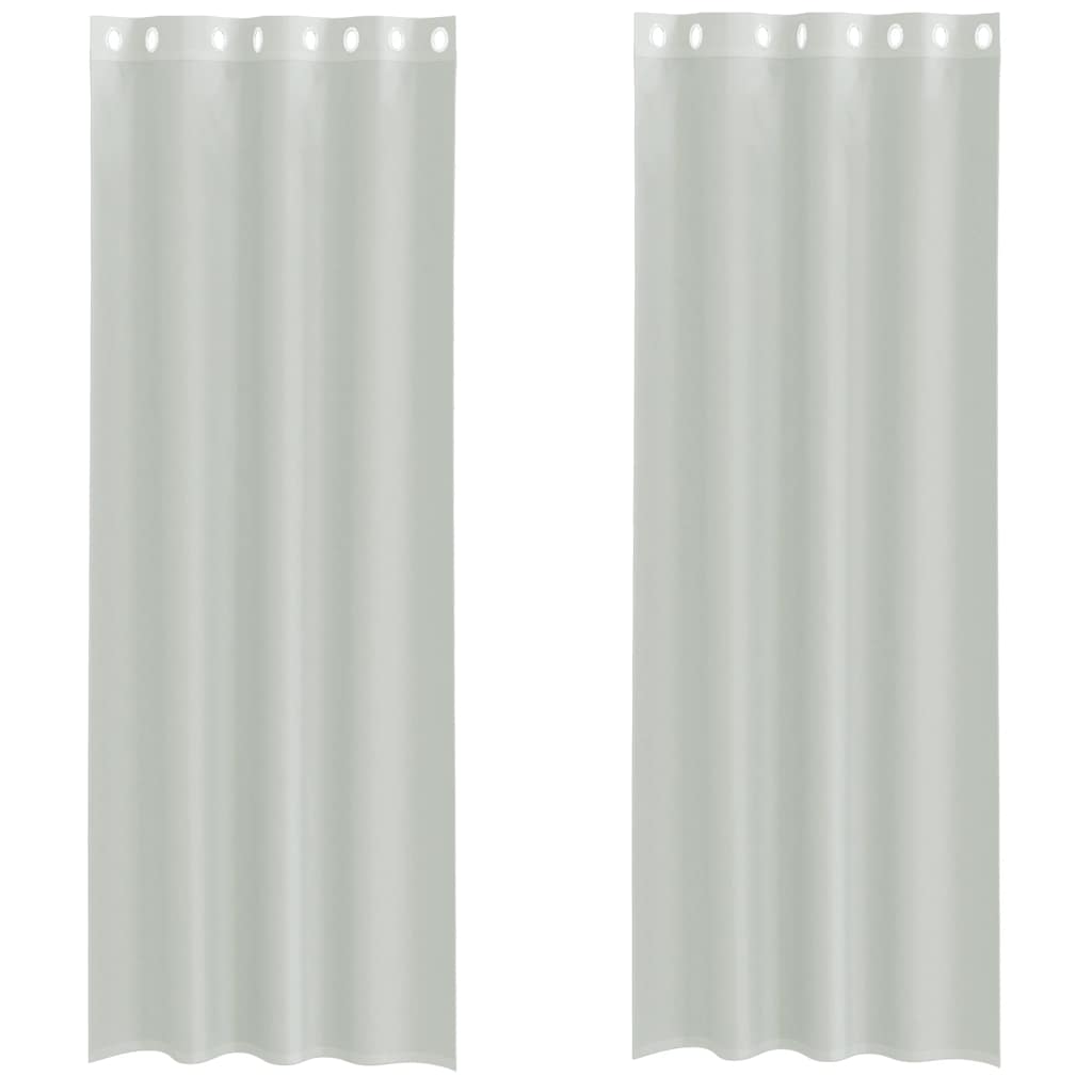 vidaXL Perdele Voile cu Oelii 2 buc Gri deschis 140x260 cm