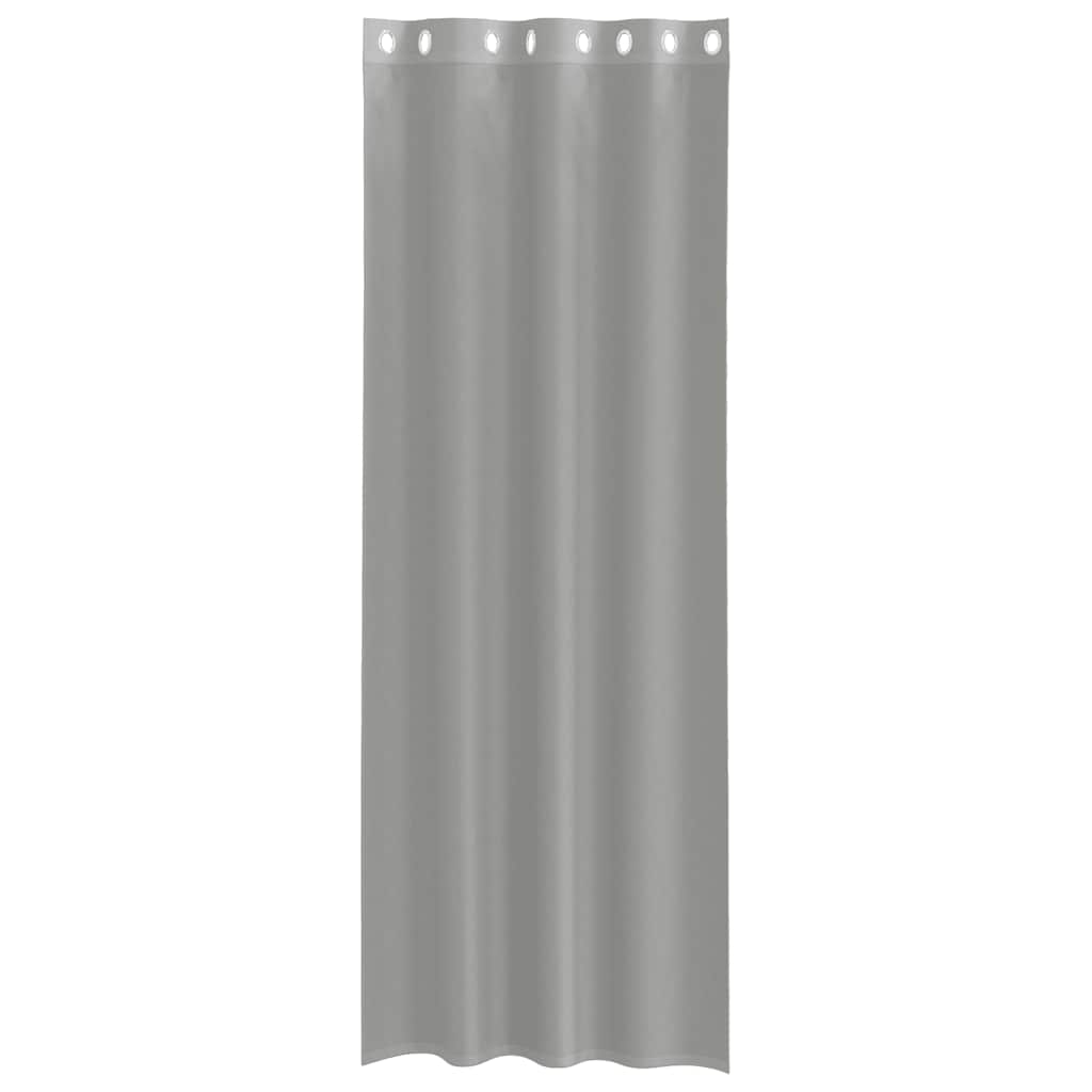 vidaXL Perdele Voile cu Oelii 2 buc Gri deschis 140x260 cm