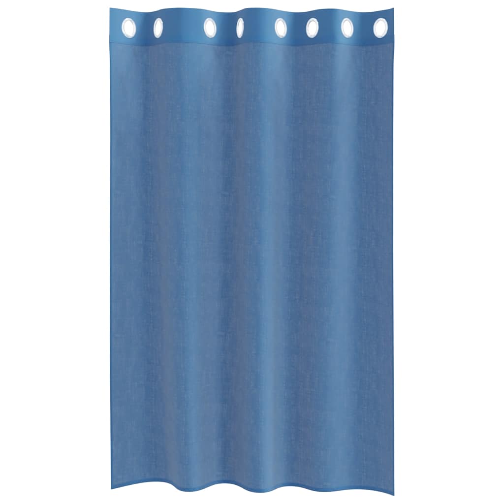 vidaXL Perdele Voile cu Oelii 2 buc Albastru Regal vidaXL Perdele Voile cu Oelii 2 buc Albastru Regal