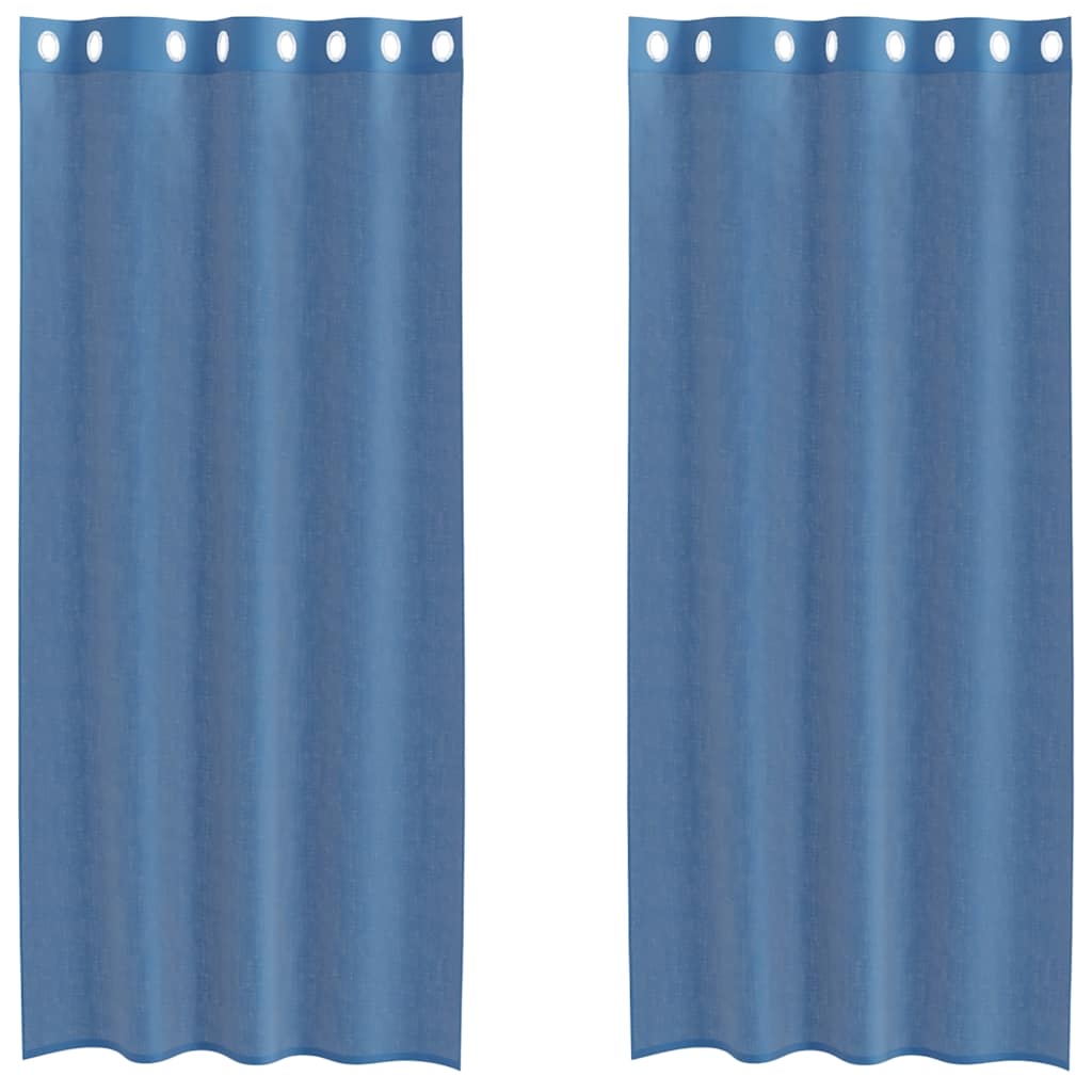 vidaXL Perdele Voile cu Oelii 2 buc Albastru Regal vidaXL Perdele Voile cu Oelii 2 buc Albastru Regal