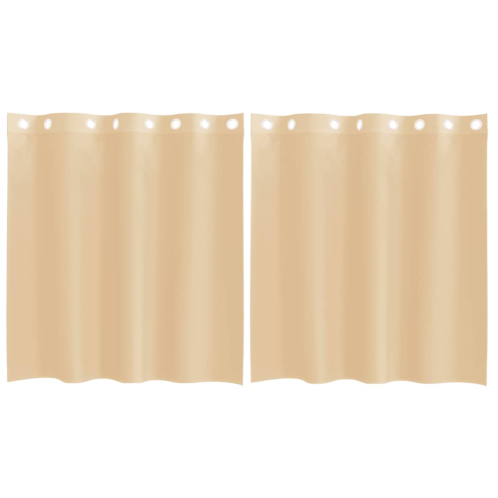 vidaXL Perdele Voile cu Oelii 2 buc Nisip