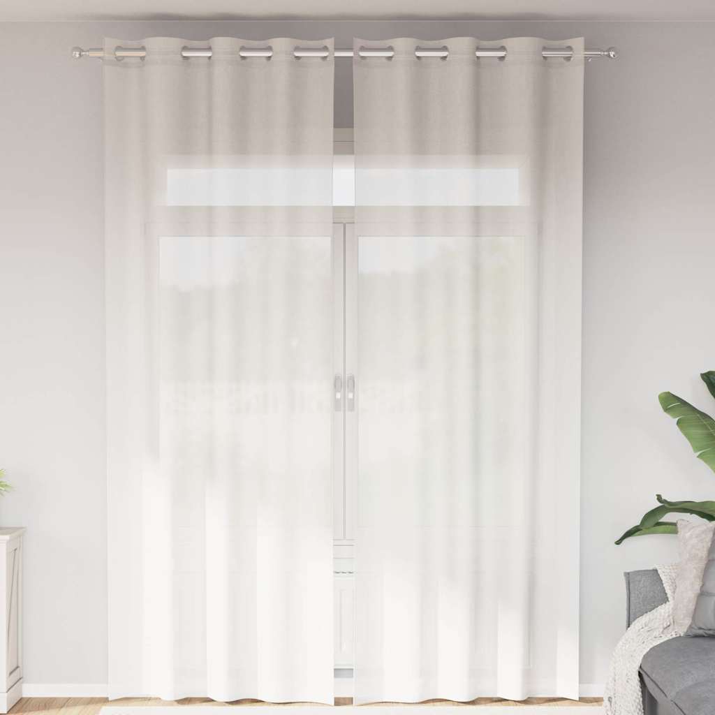 vidaXL Perdele Voile cu Oeje 2 buc Alb vidaXL Perdele Voile cu Oeje 2 buc Alb
