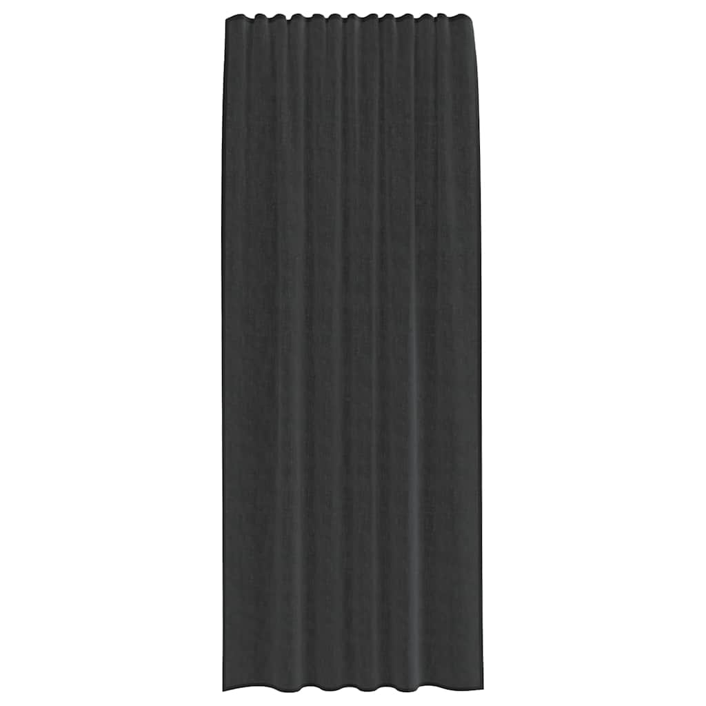 vidaXL Perdele Voile cu buzunare pentru bare 2 buc Negru vidaXL Perdele Voile cu buzunare pentru bare 2 buc Negru
