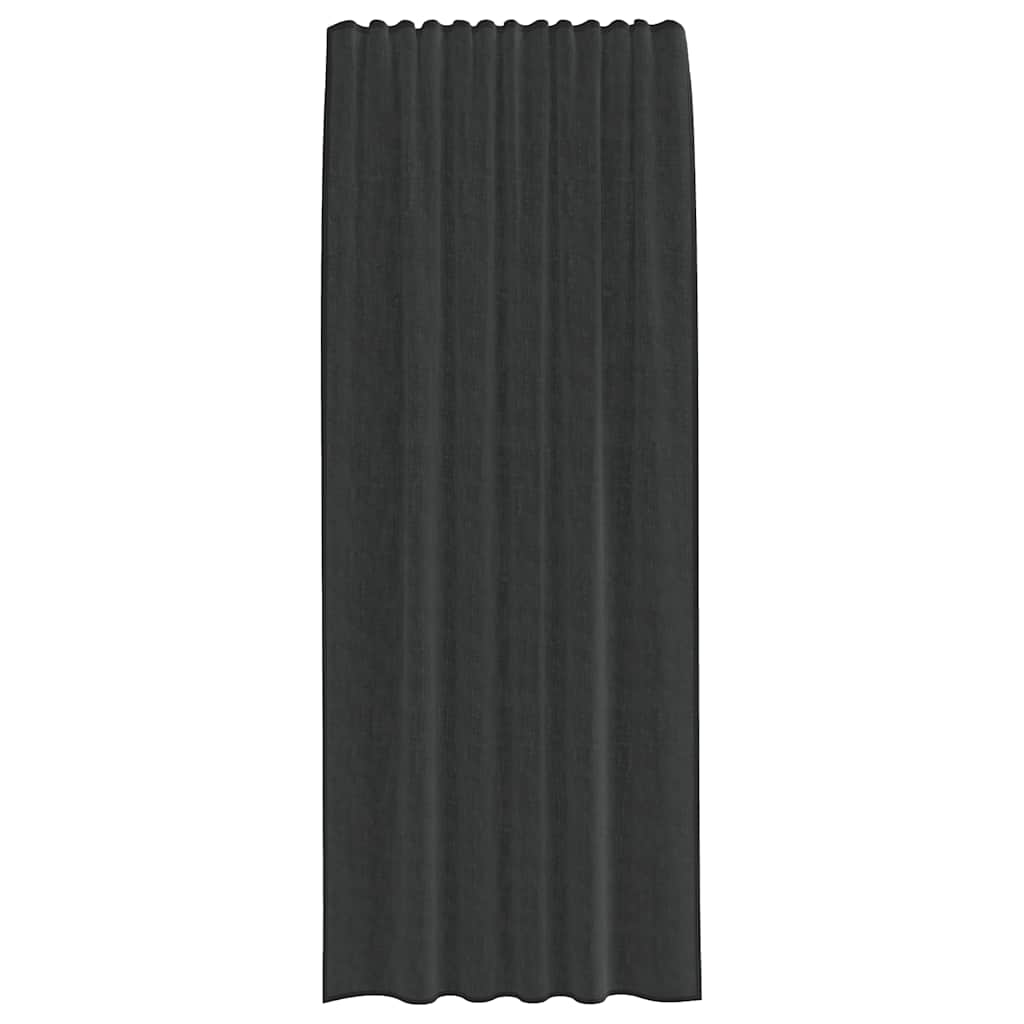 vidaXL Perdele Voile cu buzunare pentru bare 2 buc Negru vidaXL Perdele Voile cu buzunare pentru bare 2 buc Negru