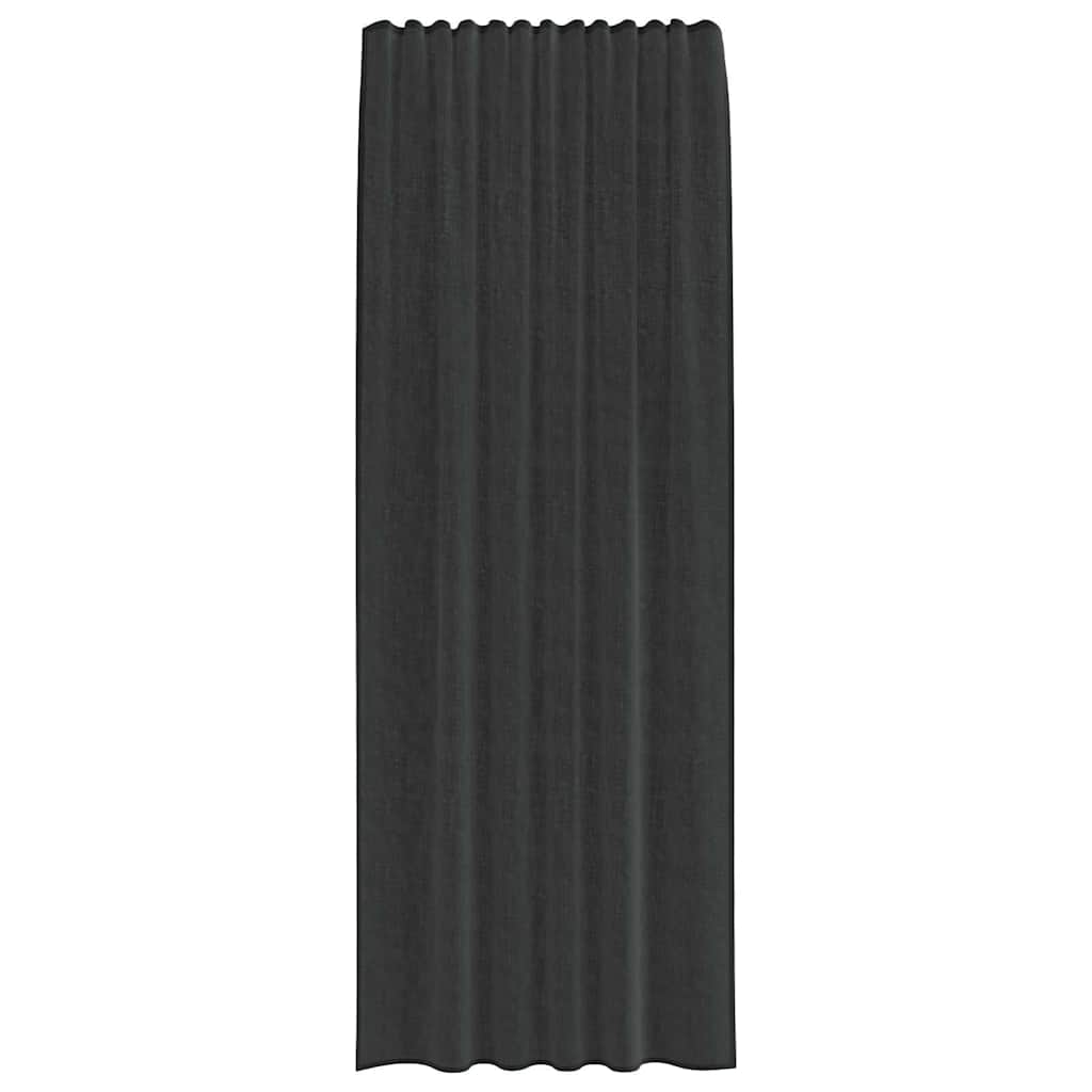 vidaXL Perdele Voile cu buzunare pentru bare 2 buc Negru