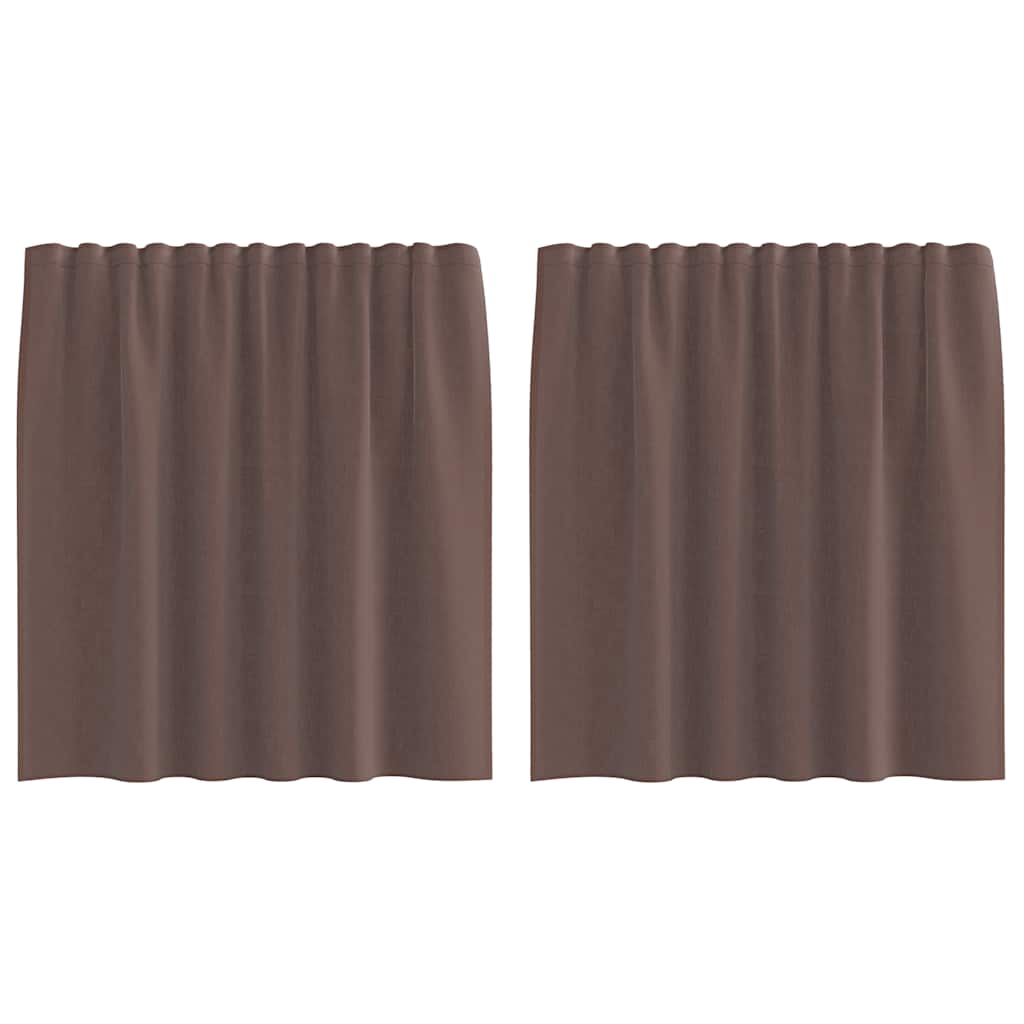 vidaXL Perdele Voile cu buzunare pentru bare 2 buc Maro vidaXL Perdele Voile cu buzunare pentru bare 2 buc Maro