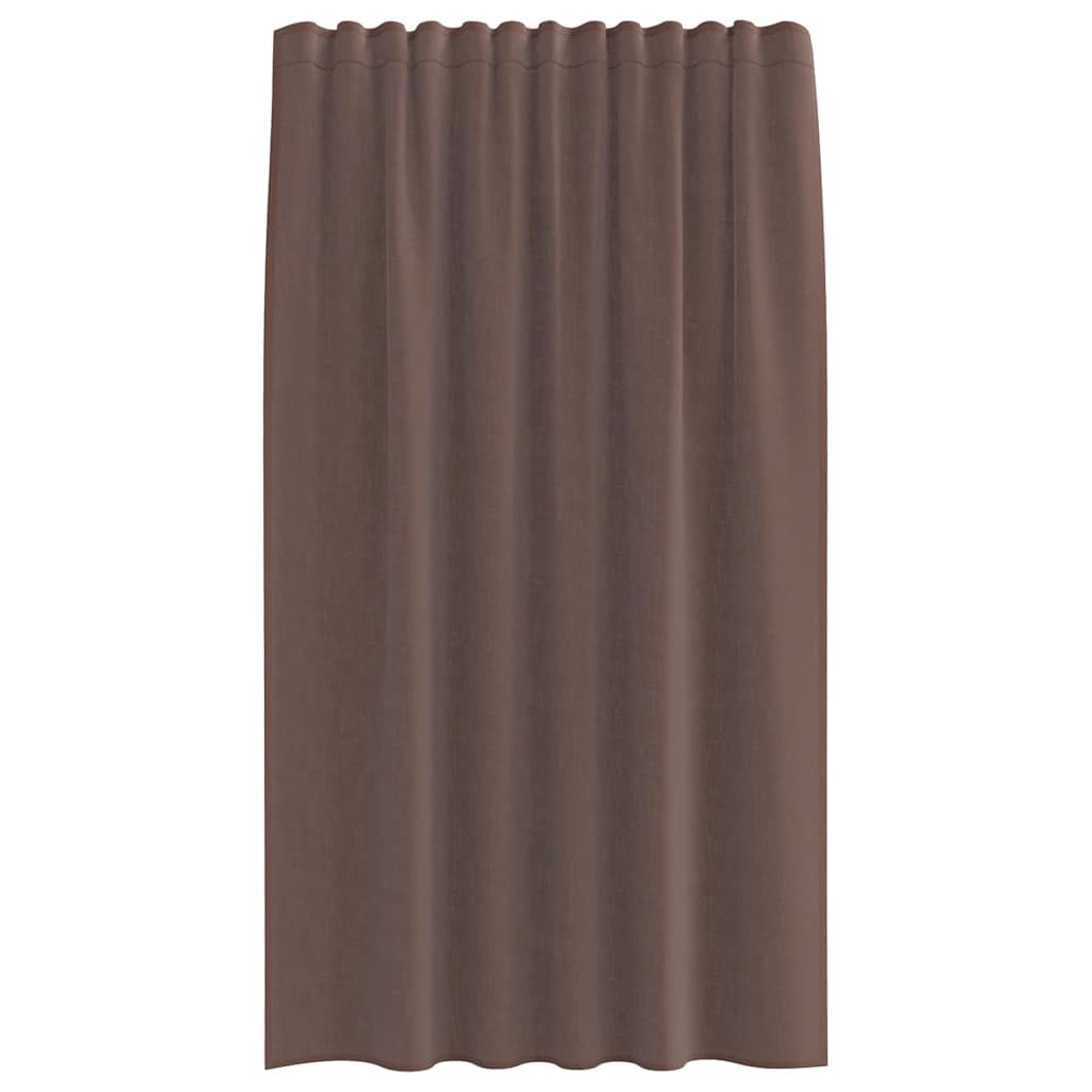 vidaXL Perdele Voile cu buzunare pentru bare 2 buc Maro