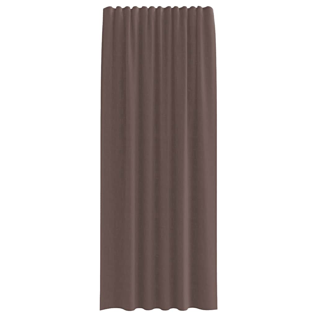 vidaXL Perdele Voile cu buzunare pentru bare 2 buc Maro