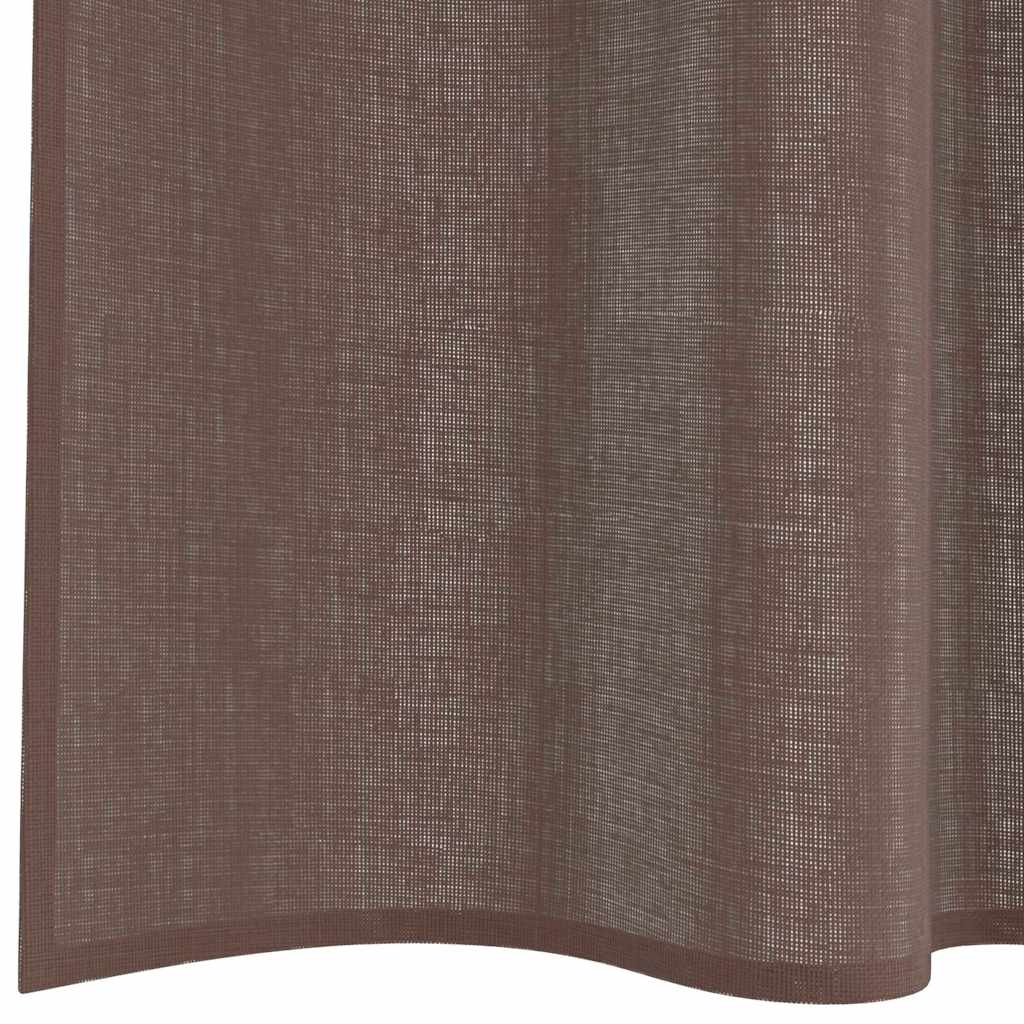 vidaXL Perdele Voile cu buzunare pentru bare 2 buc Maro