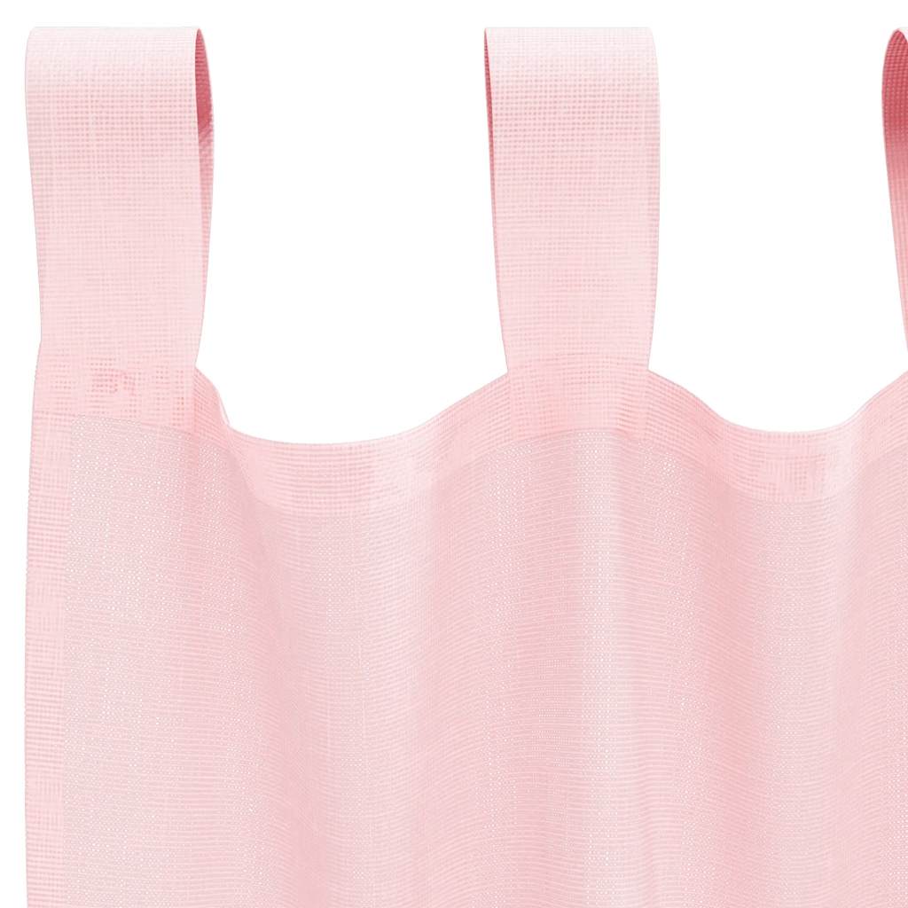 vidaXL Perdele Voile cu buzunare pentru bare 2 buc Roz deschis vidaXL Perdele Voile cu buzunare pentru bare 2 buc Roz deschis