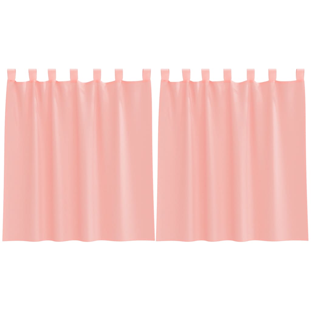 vidaXL Perdele Voile cu buzunare pentru bare 2 buc Roz