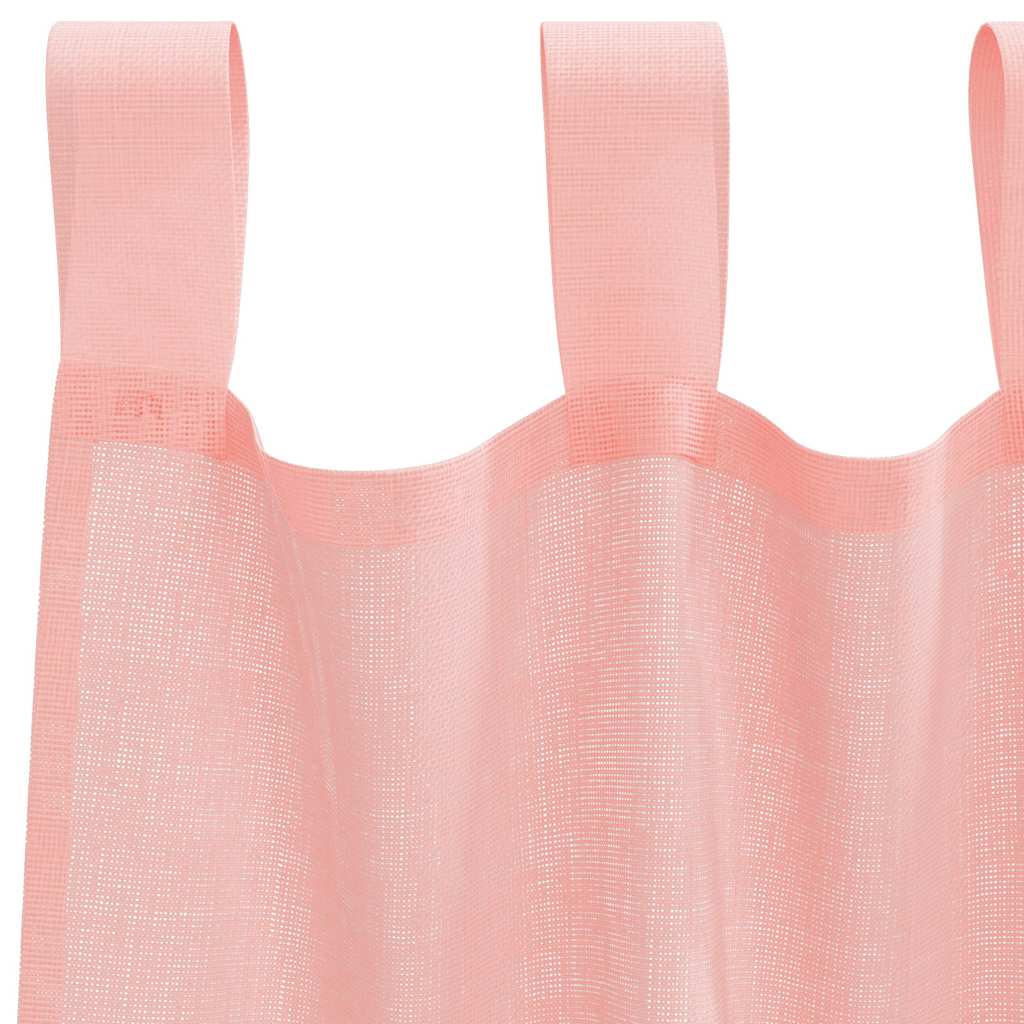 vidaXL Perdele Voile cu buzunare pentru bare 2 buc Roz