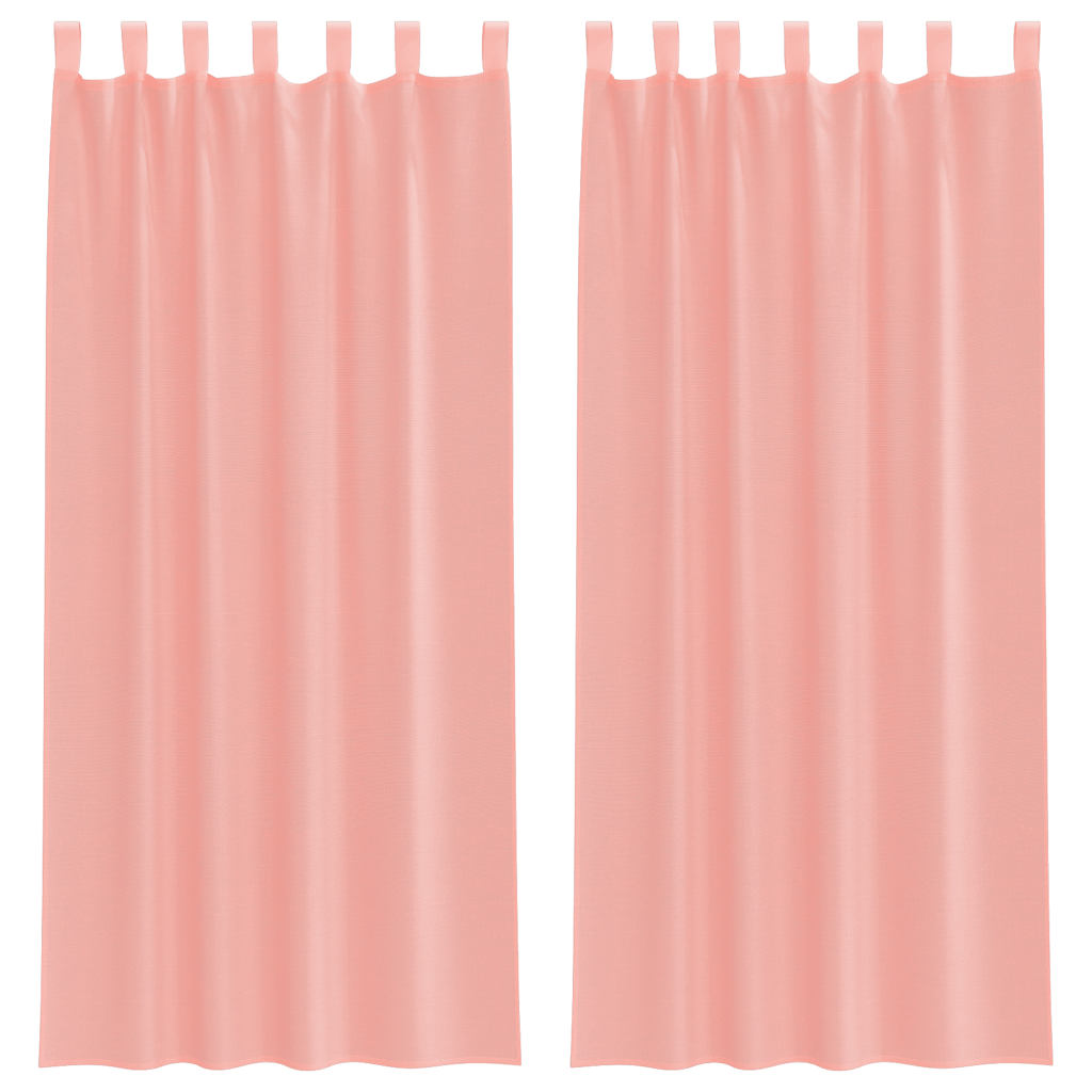 vidaXL Perdele Voile cu buzunare pentru bare 2 buc Roz