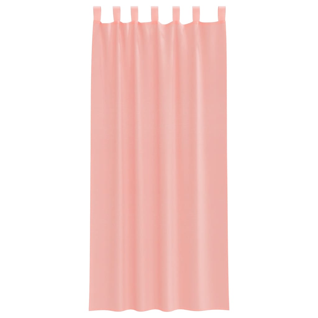 vidaXL Perdele Voile cu buzunare pentru bare 2 buc Roz
