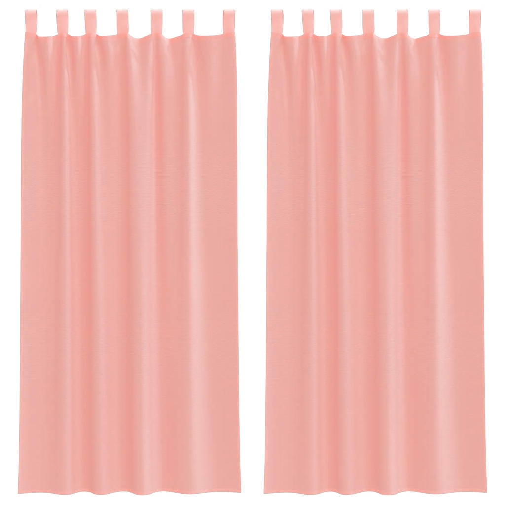 vidaXL Perdele Voile cu buzunare pentru bare 2 buc Roz vidaXL Perdele Voile cu buzunare pentru bare 2 buc Roz