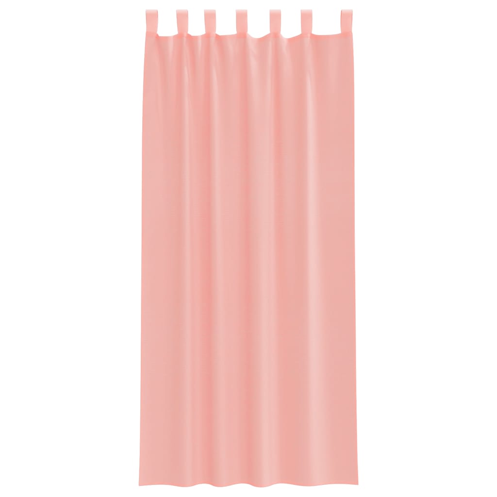 vidaXL Perdele Voile cu buzunare pentru bare 2 buc Roz vidaXL Perdele Voile cu buzunare pentru bare 2 buc Roz