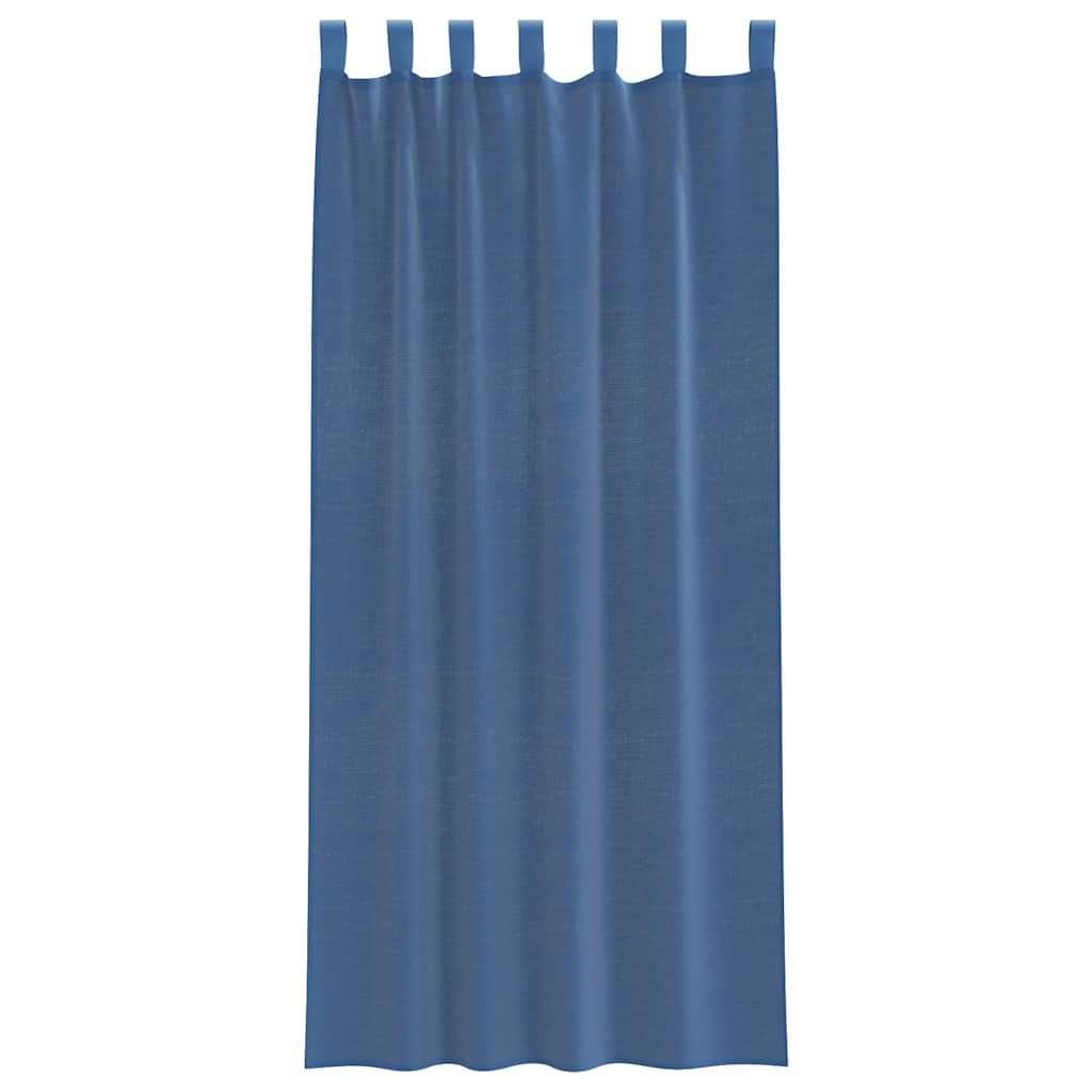 vidaXL Perdele Voile cu buzunare pentru bare 2 buc Albastru regal