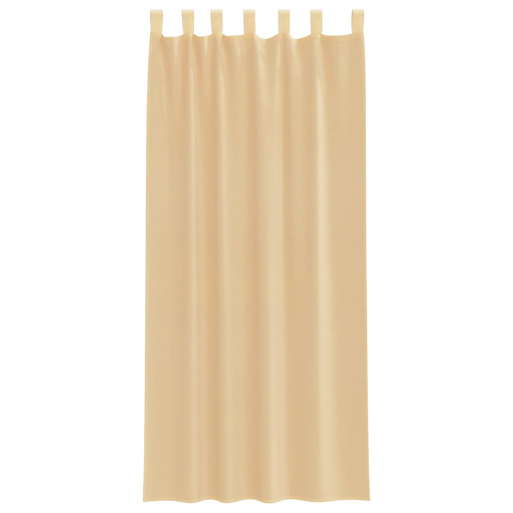 vidaXL Perdele Voile cu buzunare pentru bare 2 buc Nisip