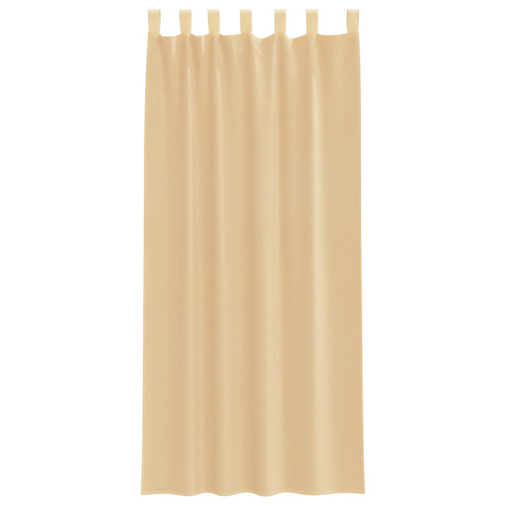 vidaXL Perdele Voile cu buzunare pentru bare 2 buc Nisip