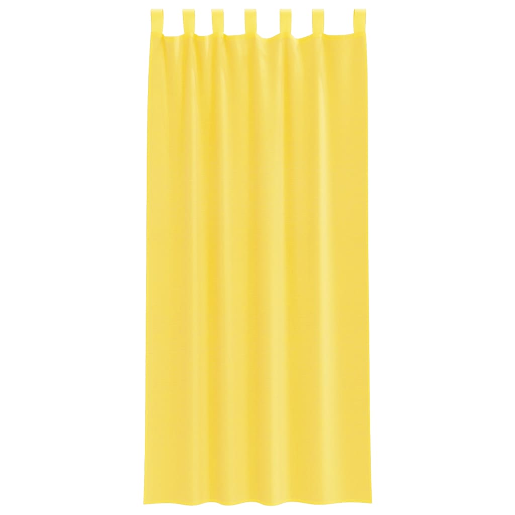 vidaXL Perdele Voile cu buzunare pentru bare 2 buc Galben