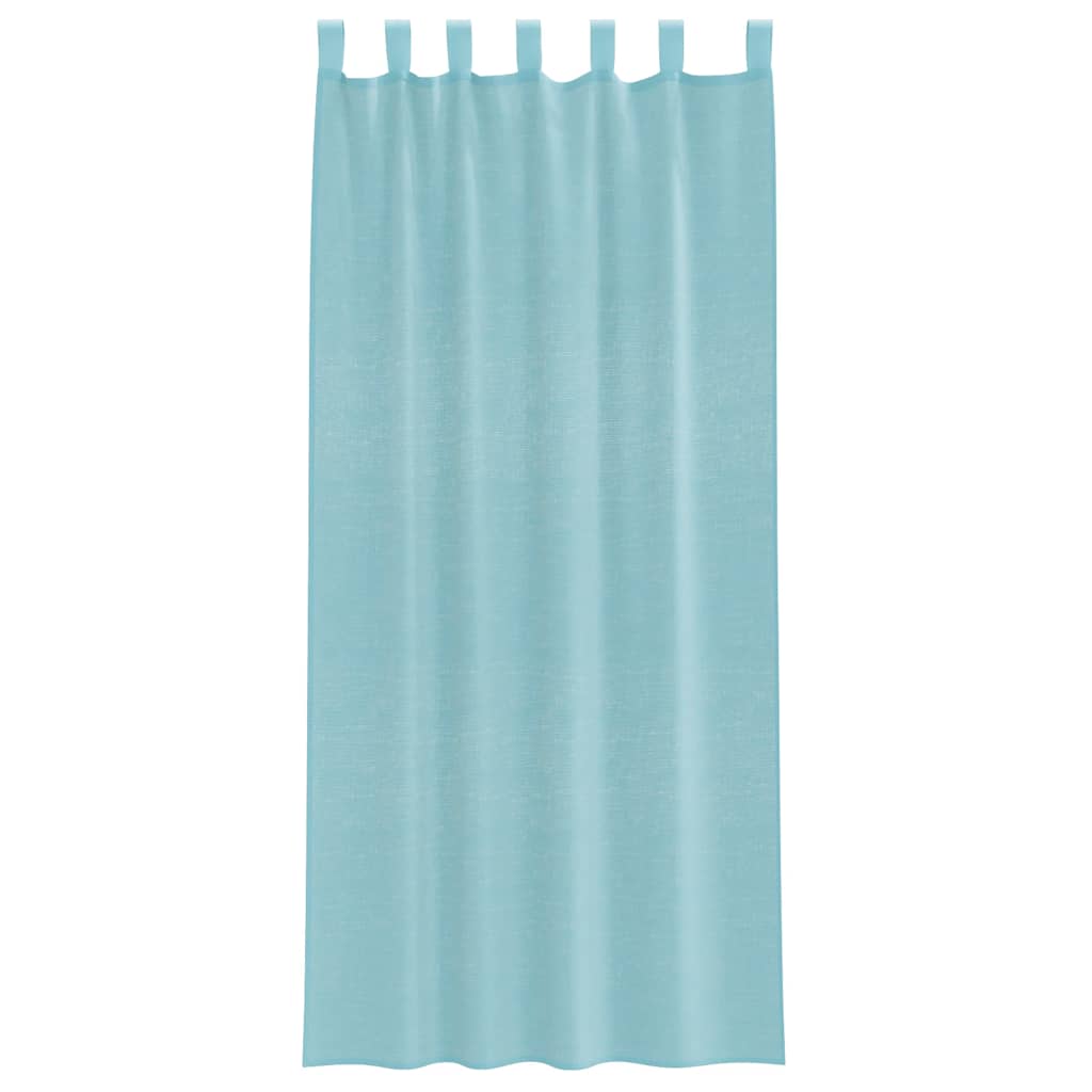 vidaXL Perdele Voile cu buzunare pentru bare 2 buc Turcoaz vidaXL Perdele Voile cu buzunare pentru bare 2 buc Turcoaz