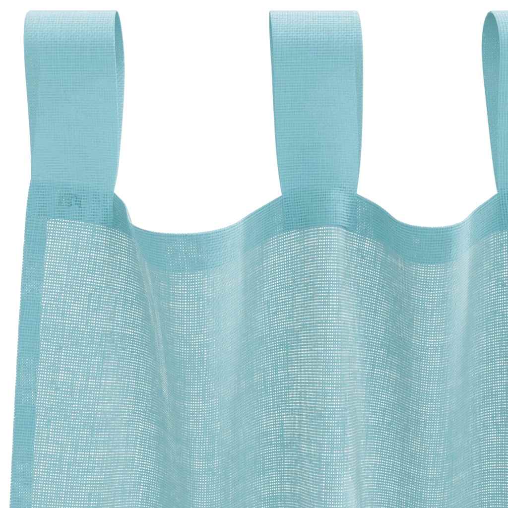 vidaXL Perdele Voile cu buzunare pentru bare 2 buc Turcoaz vidaXL Perdele Voile cu buzunare pentru bare 2 buc Turcoaz