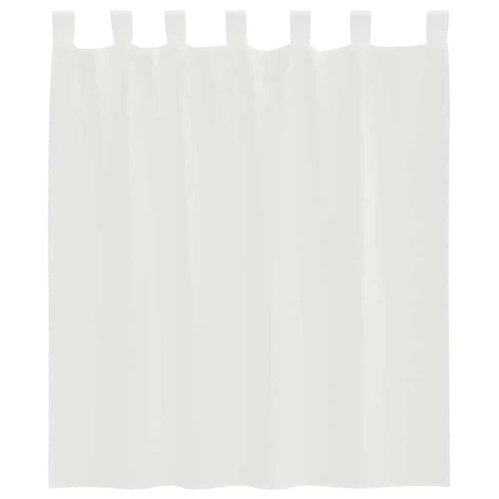 vidaXL Perdele Voile cu buzunare pentru bare 2 buc Alb