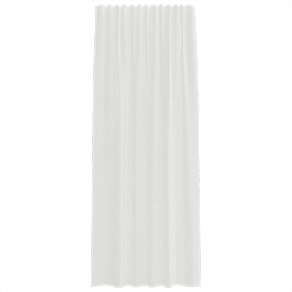 vidaXL Perdele Voile cu buzunare pentru bare 2 buc Alb