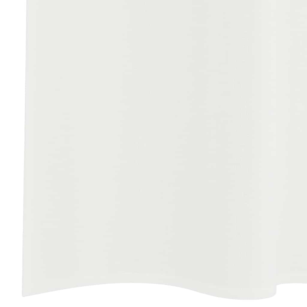 vidaXL Perdele Voile cu buzunare pentru bare 2 buc Alb