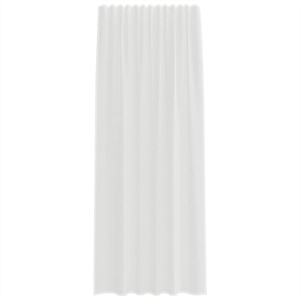 vidaXL Perdele Voile cu buzunare pentru bare 2 buc Alb