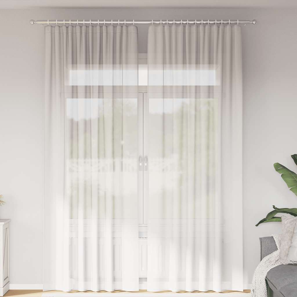 vidaXL Perdele Voile cu buzunare pentru bare 2 buc Alb vidaXL Perdele Voile cu buzunare pentru bare 2 buc Alb