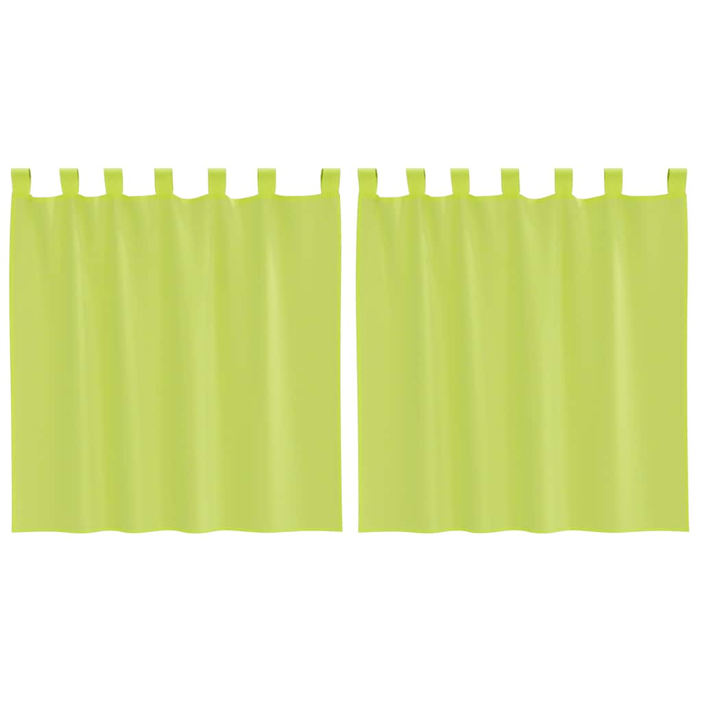 vidaXL Perdele din voile cu tablă 2 buc Verde măr