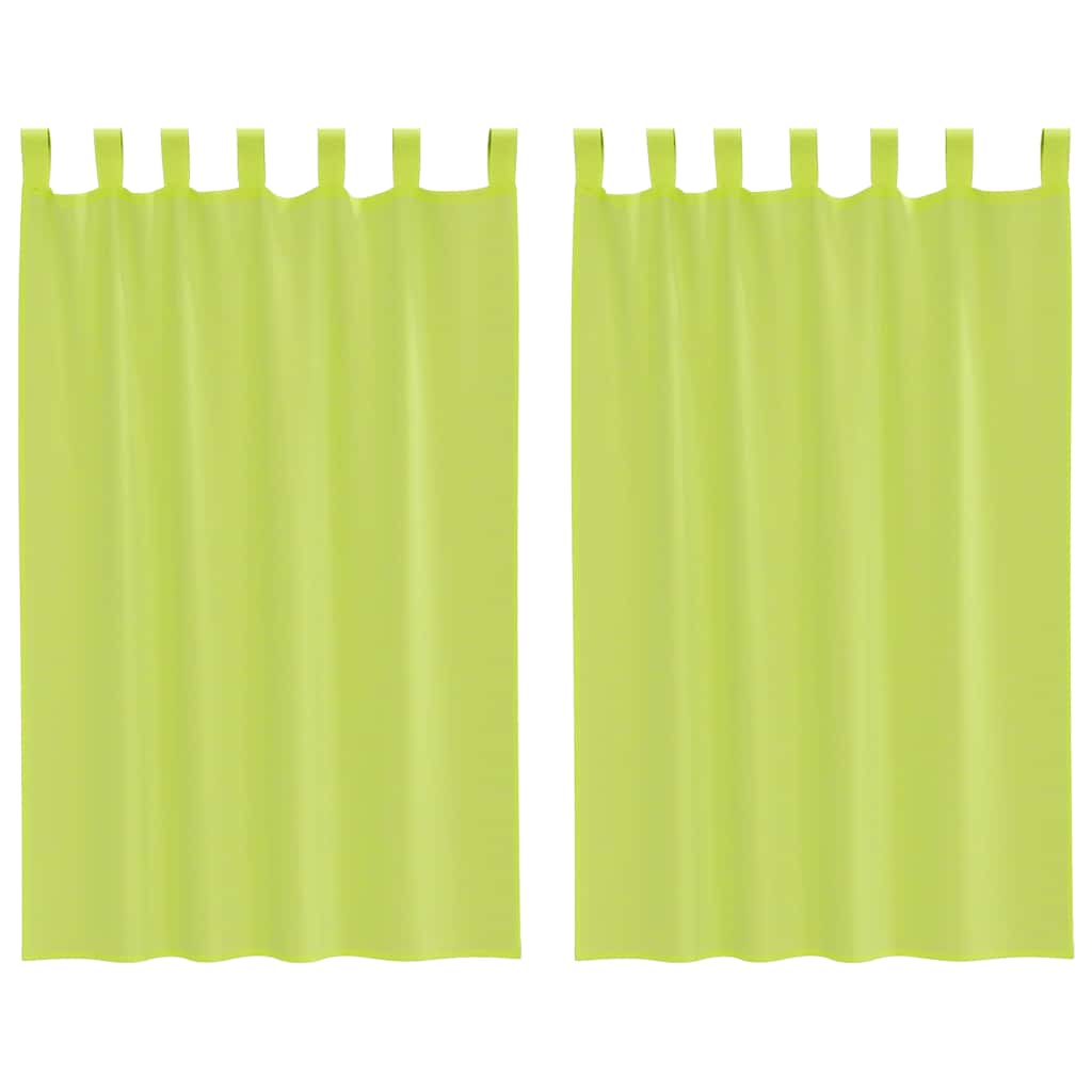 vidaXL Perdele din voile cu tablă 2 buc Verde măr