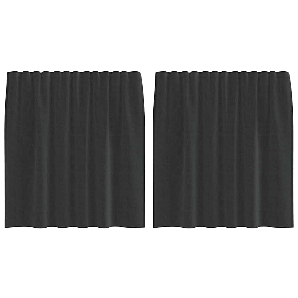 vidaXL Perdele din voile cu tablă 2 buc Negru