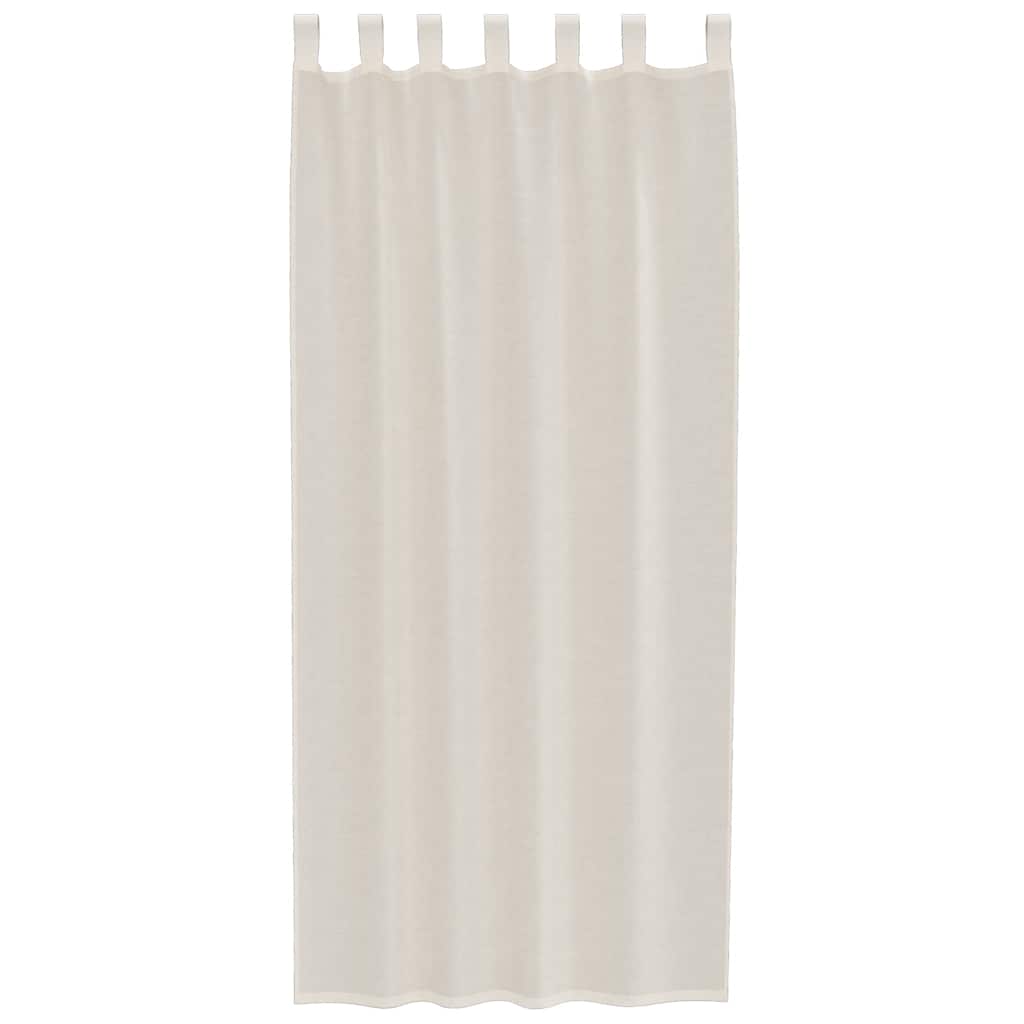 vidaXL Perdele din voile cu tablă 2 buc crem